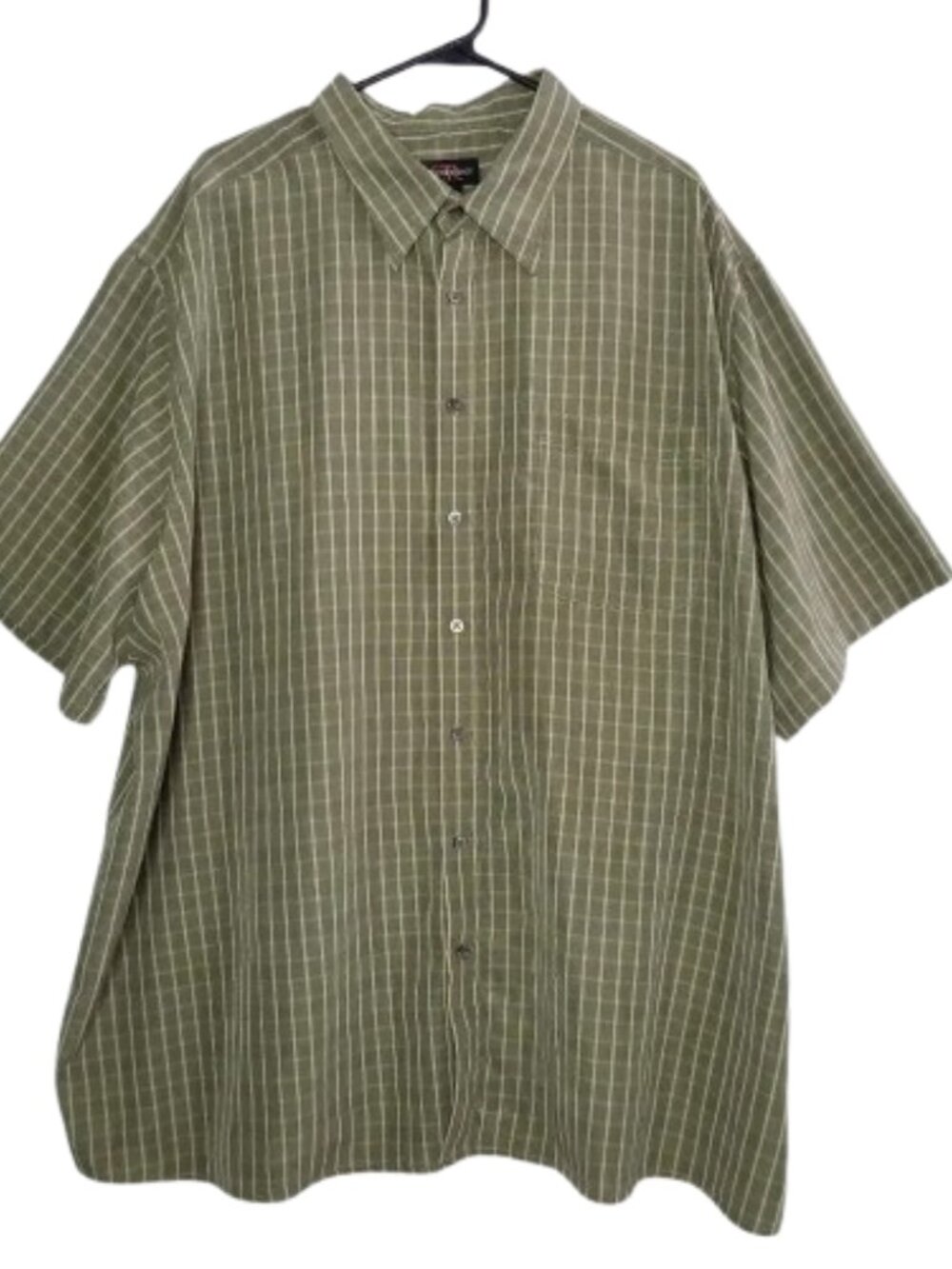 💚3/$15 Canyon Ridge Green Plaid Short Sleeve Button Down Shirt 3XL